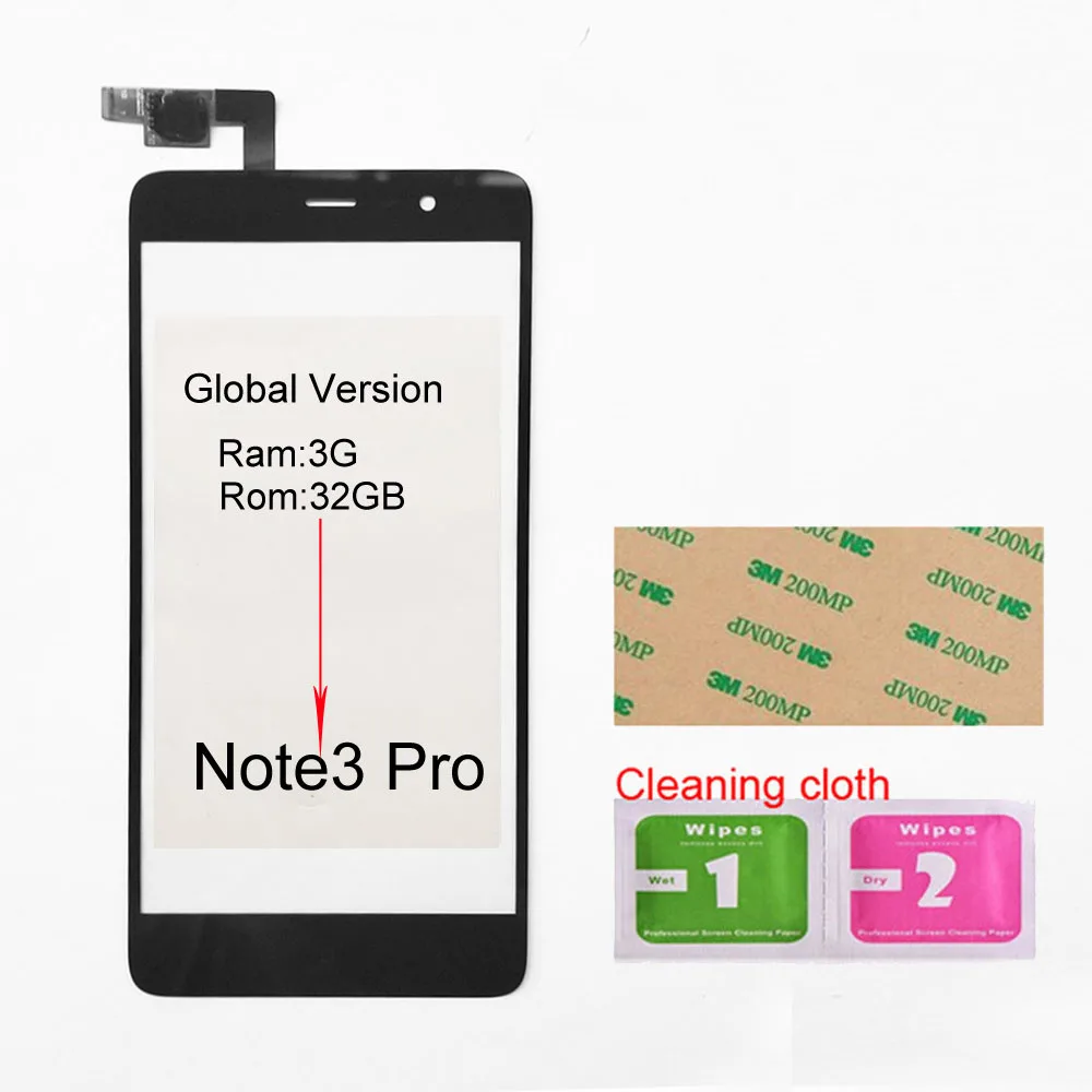 Для Redmi Note 3 5,5 ''сенсорный экран для Xiaomi Redmi Note 3 Pro сенсорный экран дигитайзер сенсор стеклянная панель Замена - Цвет: Note3 Pro Black
