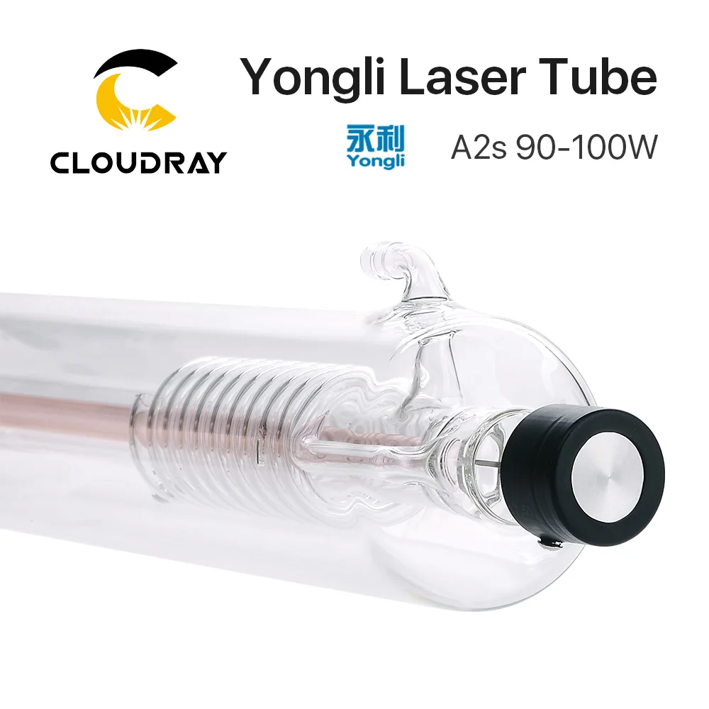 Cloudray Yongli A2s 90 Вт CO2 лазерная трубка Деревянный чехол длина упаковки 1250 диаметр 80 мм