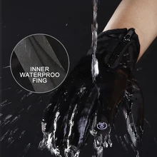 Противоскользящие перчатки для сноуборда, лыж термальные водонепроницаемые Сенсорный экран перчатки для катания на лыжах Зимние велосипедные перчатки с подогревом