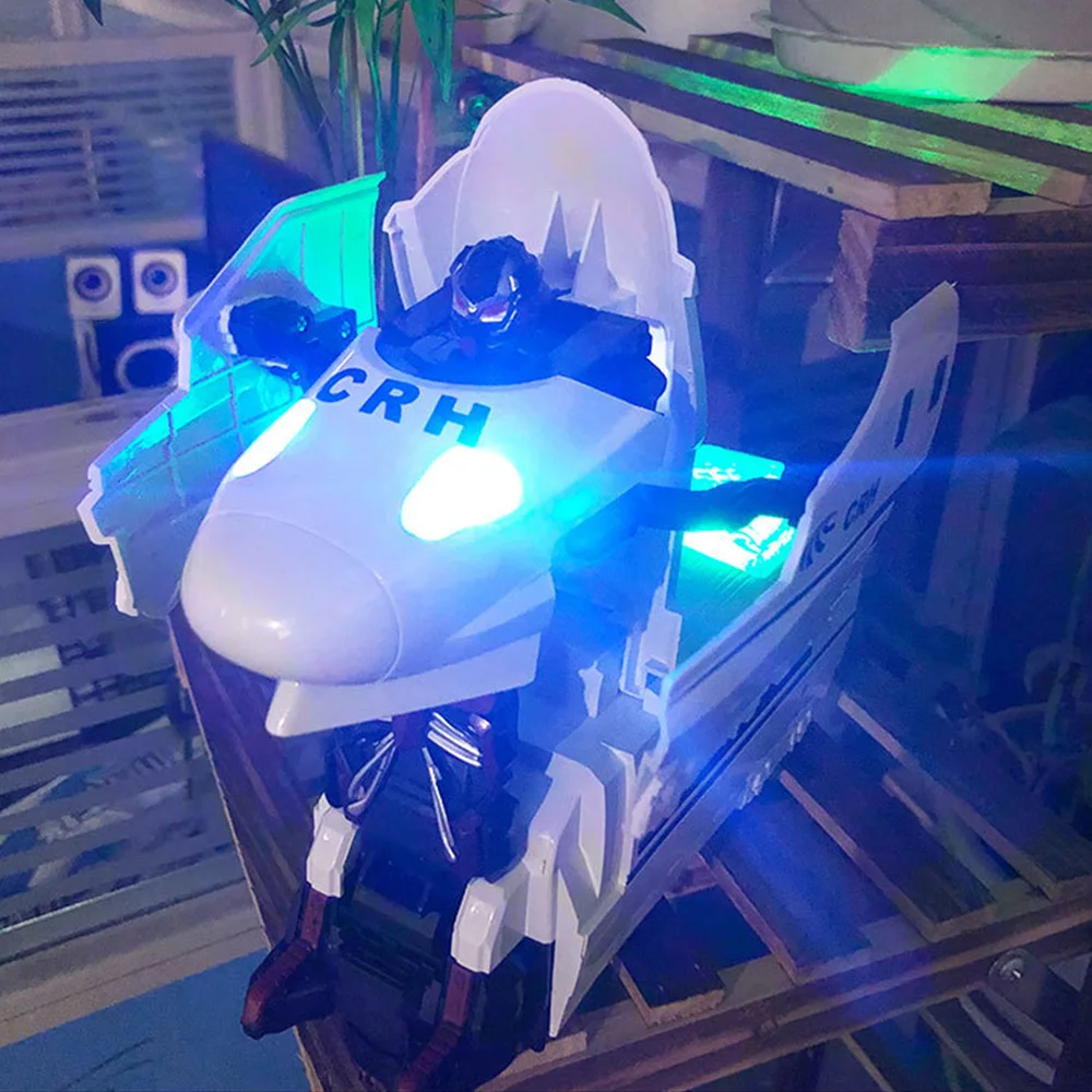 Children Baby Novelty Luminous Light Electric Deformed Robot Transformation Cartoon Train Car Model Toys For Children 3