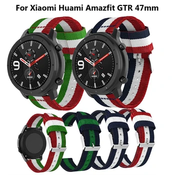 

22MM Nylon Wrist Strap For Xiaomi Amazfit GTR 47MM/Stratos 2s 3 2 Smart Watch Band Replace Canvas For Huawei Watch GT2 2 46MM