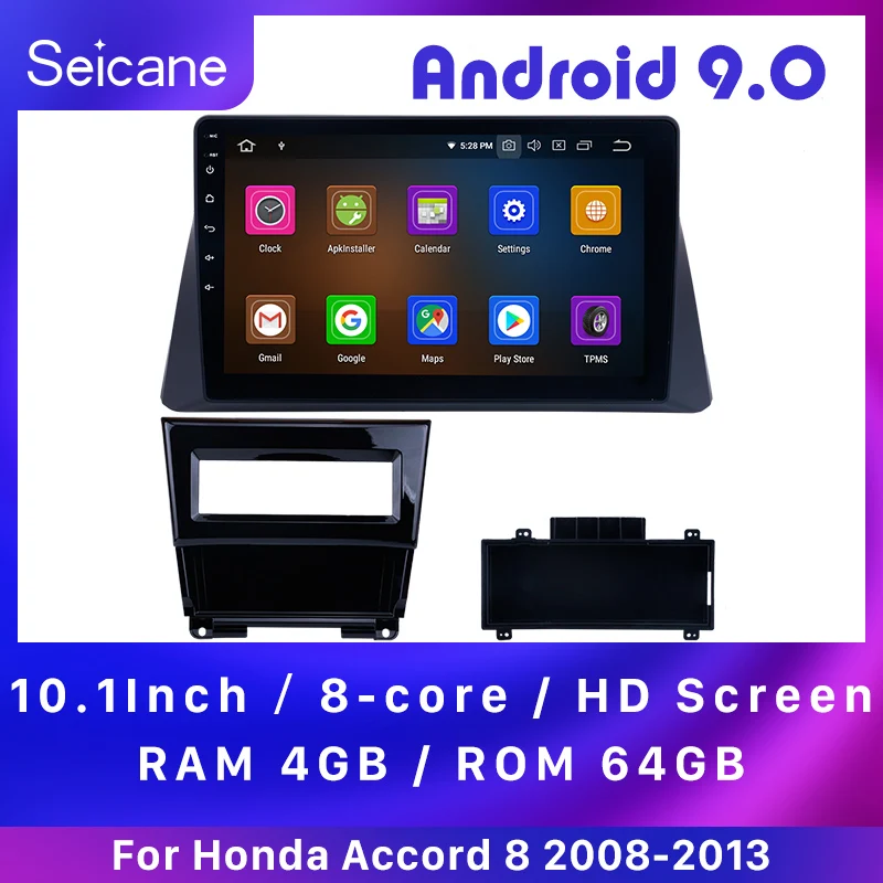 Seicane GPS автомобильное радио Android 9 0 HD 10 1 &quotмультимедийный плеер стерео для Honda Accord 8
