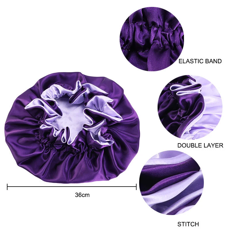 Natural 19 Momme Satin Silk Night Cap Hair Bonnet Sleeping Silk Sleep Hat for Women Hair Care