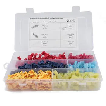 

T-type Free-break Fast Nylon Insulated Terminal Block Combined Connector Joint A2574 120 pcs per Set