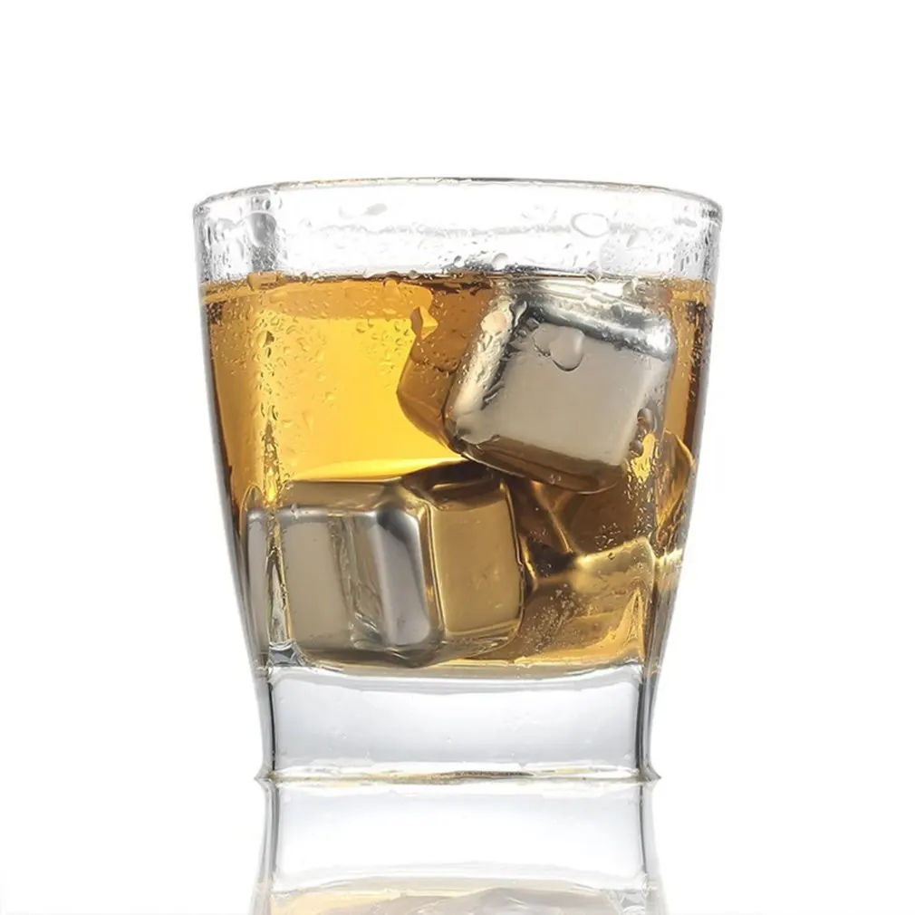 

304 Stainless Steel Ice Tartar Whisky Ice Winer Stainless Steel Quick-Frozen Ice Granules Sliver 4Pcs