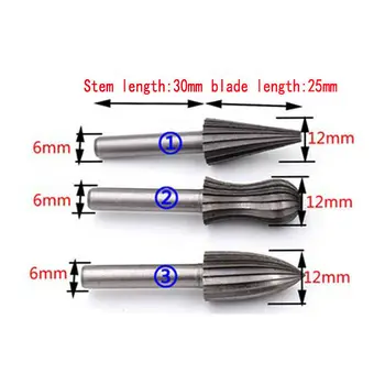 

6*Tungsten Rotary burs For Rotary Drill Bit Die Grinder 6mm Shank High Quality