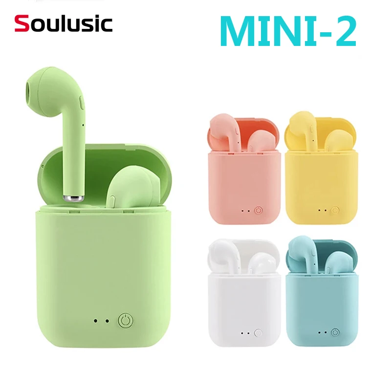 Беспроводные наушники Mini 2 TWS Bluetooth 5 0 матовые наушники-вкладыши Air Macaron с