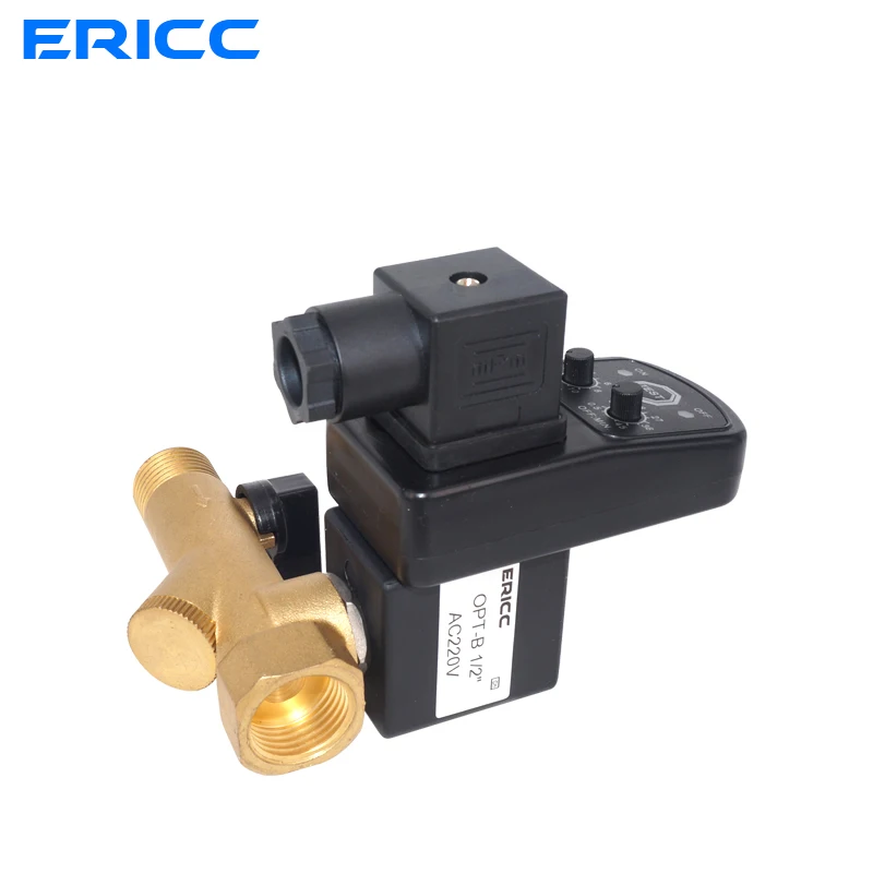 AC 220V 110V 1/2&quot DN15 OPT-B with Timer 2 Way Gas Tank Water Automatic Electronic Drain Valve Air Compressor | Обустройство дома