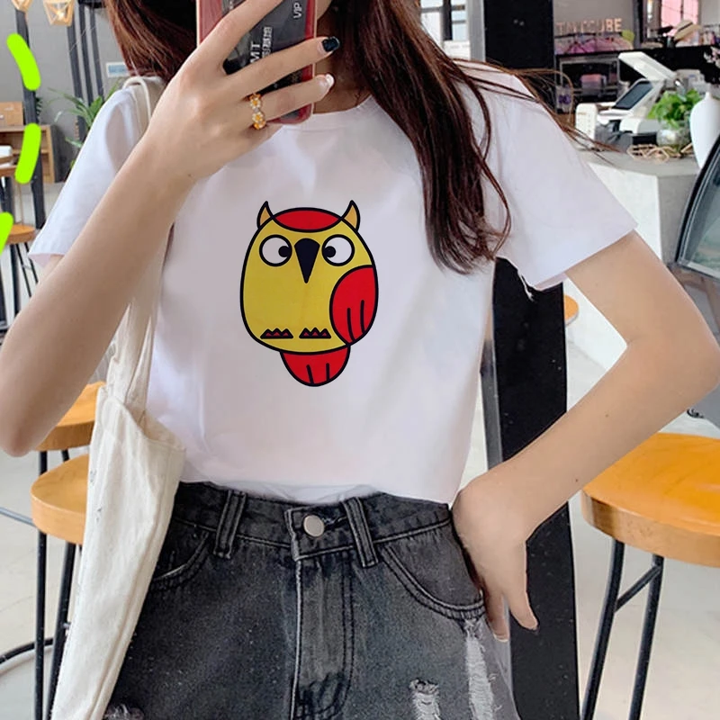 2020 Fashion Women Harajuku Cartoon owl Printed T Shirt Casual Short Sleeve Women's T-shirt Soft Female T shirt