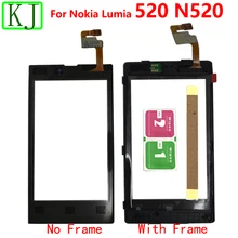 Для Nokia Lumia 520 n520 525 4,0 ''сенсорный экран дигитайзер Переднее стекло сенсор с ЖК-рамкой для 520 сенсорная панель