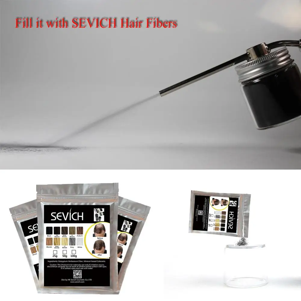 Sevich 2 шт./компл. 25 г волокно для волос+ стекло Nazzle волокон для наращивания волос порошок для мужчин и женщин средство против выпадения волос скрывающий порошок