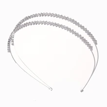С украшениями в виде серебристых кристаллов аксессуар, лента для волос с обручем для волос, простой горный хрусталь двойной Слои ободки на голову аксессуары, ювелирное изделие, подарок