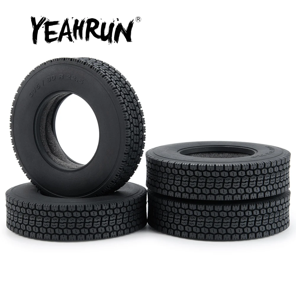 Yeahrun Pneumatici In Gomma Anteriori E Posteriori Pneumatici Ruota 315/80 R 22.5 Per Tamiya 1:14 Rc Rimorchio Trattore Camion Parti Di Aggiornamento