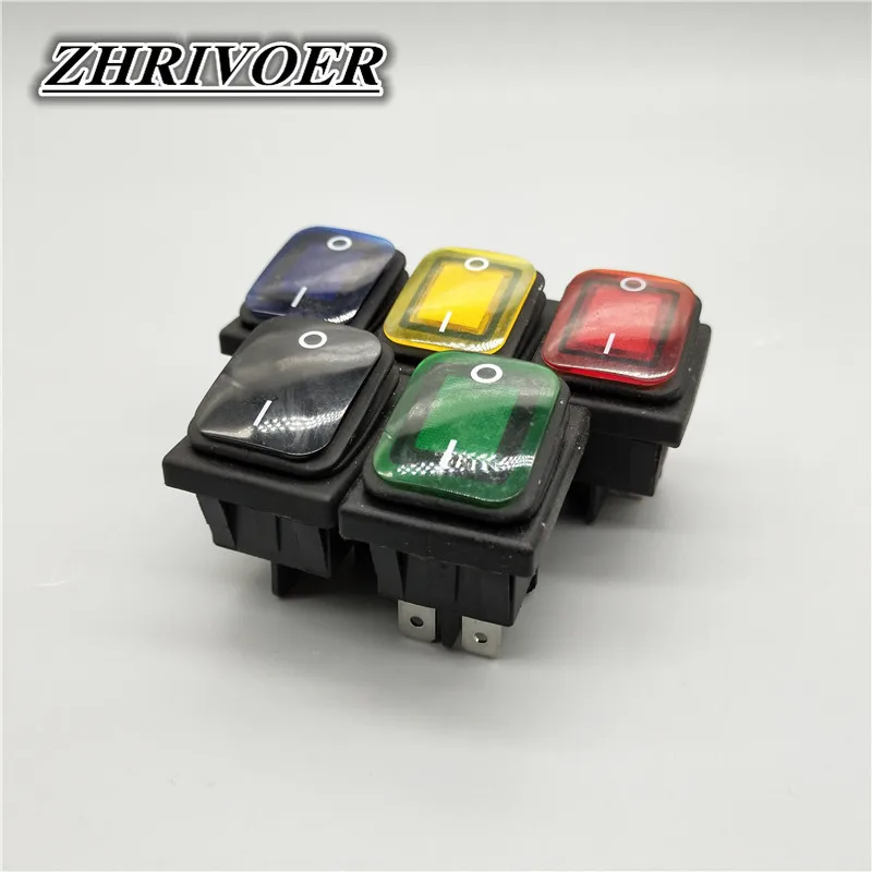 

KCD4 20A/250V 4 Pin DPST IP67 Sealed Waterproof Rocker Switch with LED 12V 24V 110V 220V 30x22