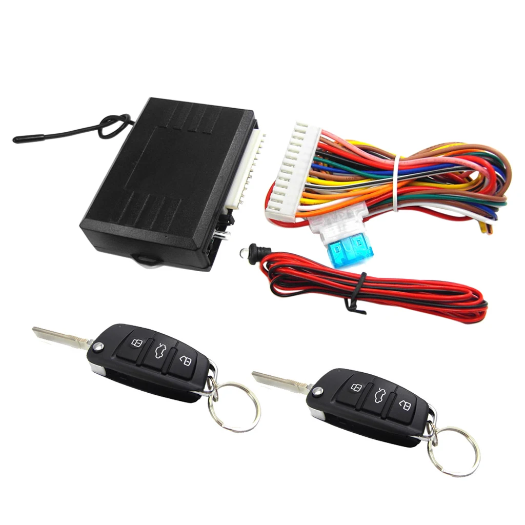 Car Central Lock, Keyless Entry Alarm System, Auto Remote Central Kit Vehicle Door Lock With 2 Remote Controllers