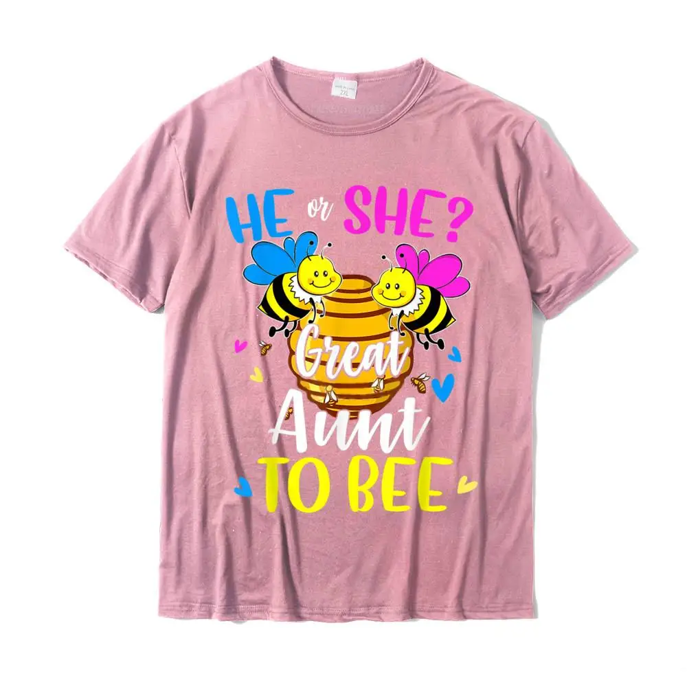 Casual Pure Cotton T Shirt for Students Short Sleeve Printed Tops Shirts Prevalent Autumn Crewneck T Shirt Summer He Or She Great Aunt To Bee Gender Reveal Funny Gift T-Shirt__MZ16500 pink