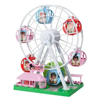 

Peppa Pig Amusement Park Ferris Wheel With Music Roles Doll Action Figure Toys George Family Model Children Birthday Gifts