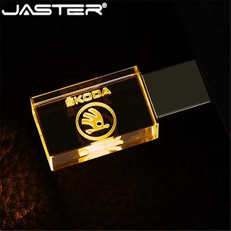  JASTER Skoda logo crystal + metal USB flash drive pendrive 4GB 8GB 16GB 32GB 64GB 128GB External St
