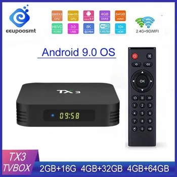 

Android 9.0 TV BOX Tanix TX3 Amlogic S905X3 Quad Core 2.4GHz/5GHz Dual Wifi BT 4.2 8K Smart TVBOX H.265 Set Top Box Media Player