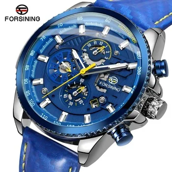 

Forsining Automatic Mechanical Wristwatch Men Military Clock Genuine Leather Watch for Male Gift Relogio Masculino Drop Shipping