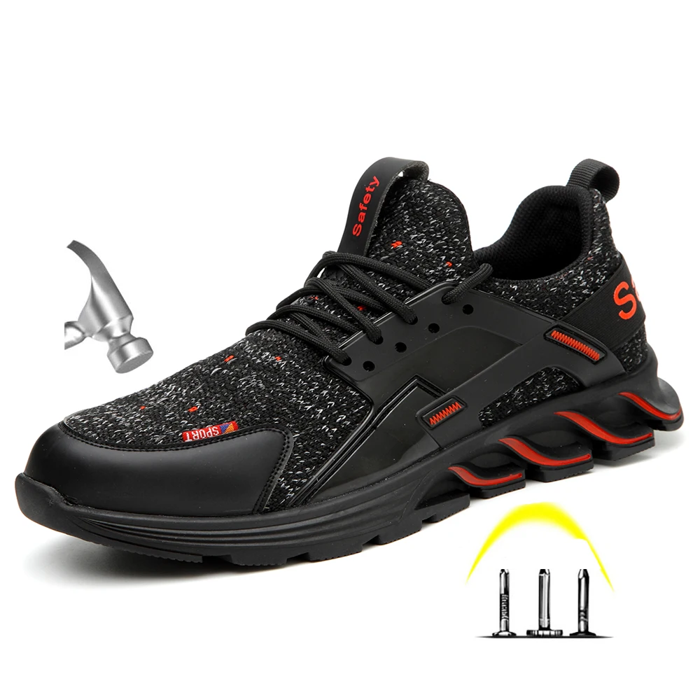 

Winter Men's Outdoor Steel Toe Anti Smashing Protective Work Shoes Boots Men Puncture Proof Safety Shoes Anti-slip