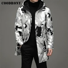 

COODRONY Brand 90% White Goose Down Jacket Men Clothing New Winter High Quality Casual Thick Warm Hooded Soft Striped Coat Z8035