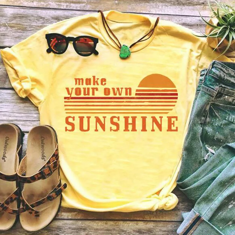 

sunshine t shirt women thanksgiving plus size womens clothing japanese tops print o-neck casual korean streetwear vintage