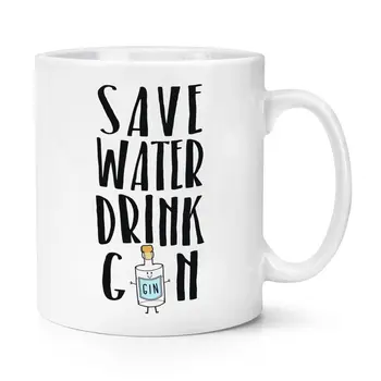 

Save Water Drink Gin Mug Funny Joke Coffee Ceramic Mug