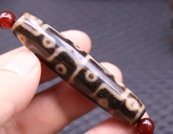 

Magic Tibetan Old Agate Ivory Color18 eye dZi Bead Amulet 66mm Pendant