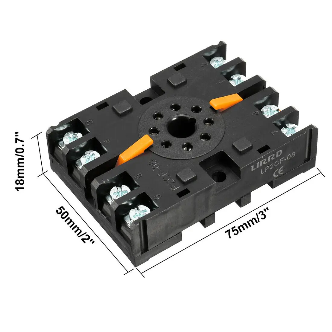 2 шт P2CF-08 AC 250V 10A 8P DIN рейку Основание релейного разъема