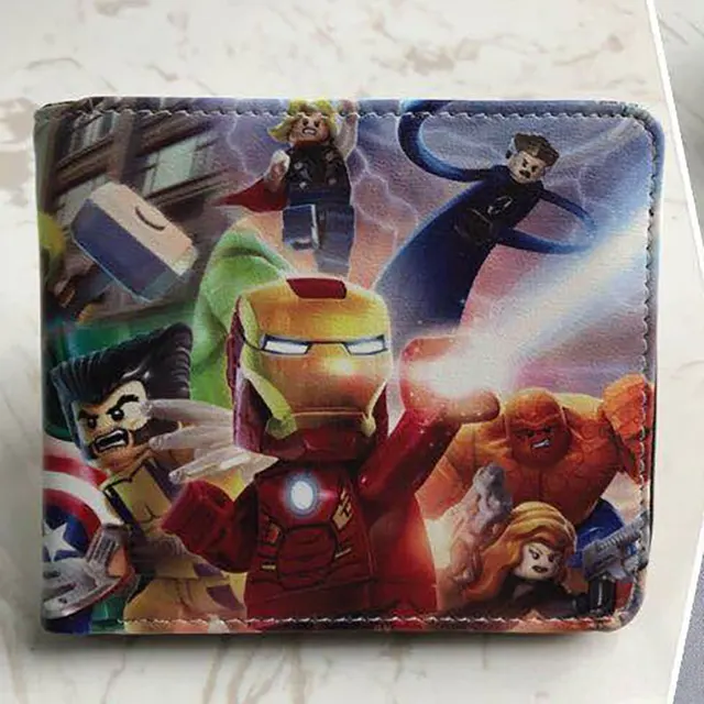 Marvel Men Wallet Q Version Captain America SpiderMan Wallet Men Comic Version Super Heroes Wallet Women with Card Holder Wallet Q versionAvengersB