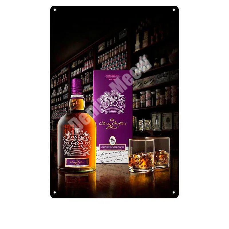 21 Chivas Regal табличка пивная винтажная металлическая жестяная вывеска наклейки на стену для бара, паба, клуба, украшение для дома, Настенный декор, виски, художественный плакат, тарелки - Цвет: 21