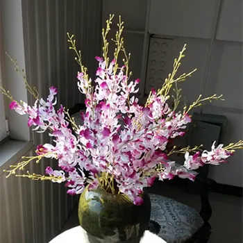 

5pcs/lot Silk Oncidium Artificial Flowers Butterfly Orchid Flower For Home Decor Wedding Decoration
