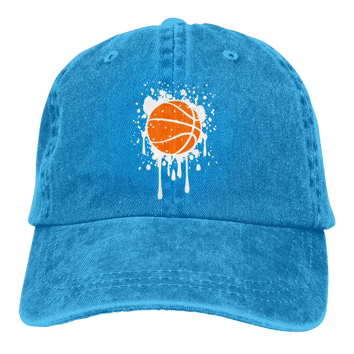 Потертые баскетбольные мячи Casquette черные унисекс Мужские Женские джинсовые бейсболка с ремешком кепки Регулируемый Гольф папа шляпа