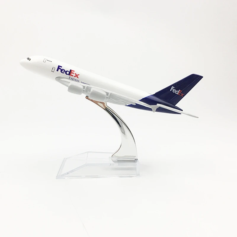 16cm FedEx Cargo Logistics Airbus A380 Aircraft Model Decoration Souvenir Airplane Metal Diecast Kids Gifts Collection |