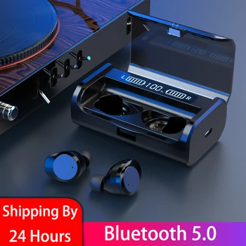 

TWS Bluetooth Earphone Wireless Headsets Stereo Bass TWS Handsfree Earbud Noise Cancelling with Mic for iPhone Samsung Huawei