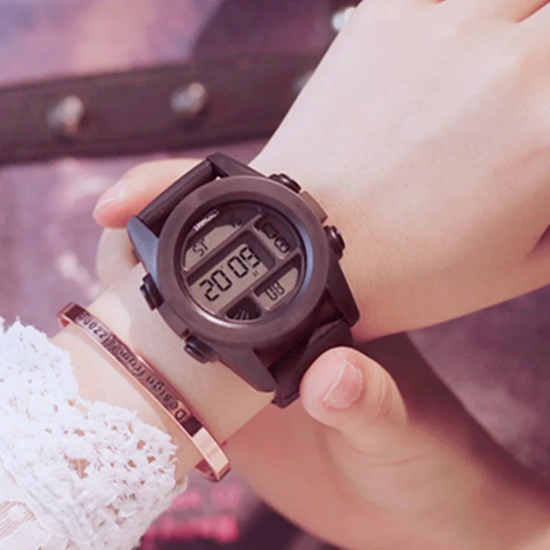 LED Digital Display Women Electronic Watches Candy Colors Rubble Ladies Sports Wristwatch Girls Female Sweet Clock High Quality | Наручные