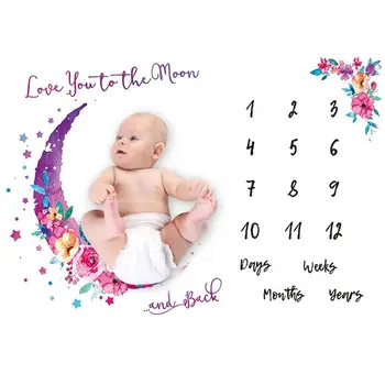 

Baby Milestone Commemorative Blanket Newborn Photo Background Cloth Photo Props F3ME