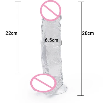 28 Cm Big Crystal Dildos Realistic Huge Horse Dildo No Vibrators Female Large Penis Giant Sex Dildos Suction Cup Toys for Women 2
