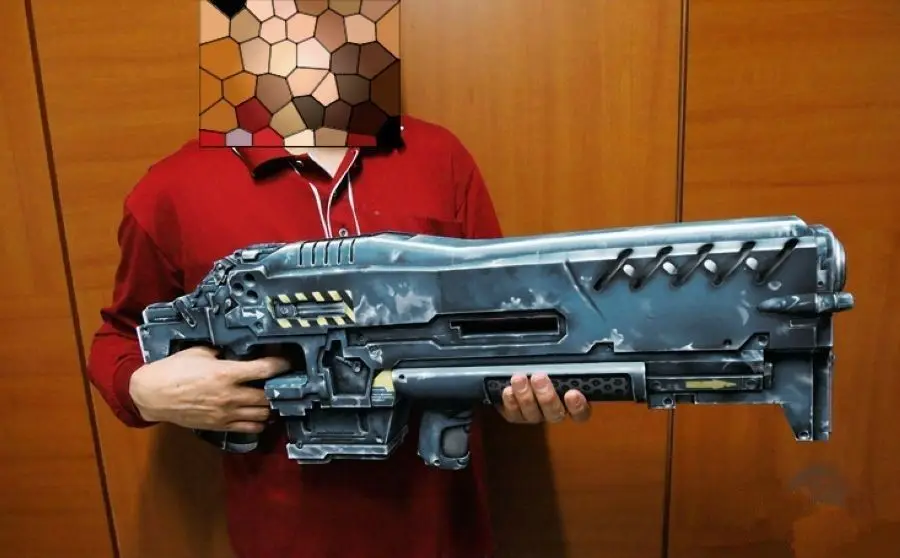 Starcraft 2 Terran Marine Gauss Mitragliatrice C14 Arma Cannon Paper Model Kit