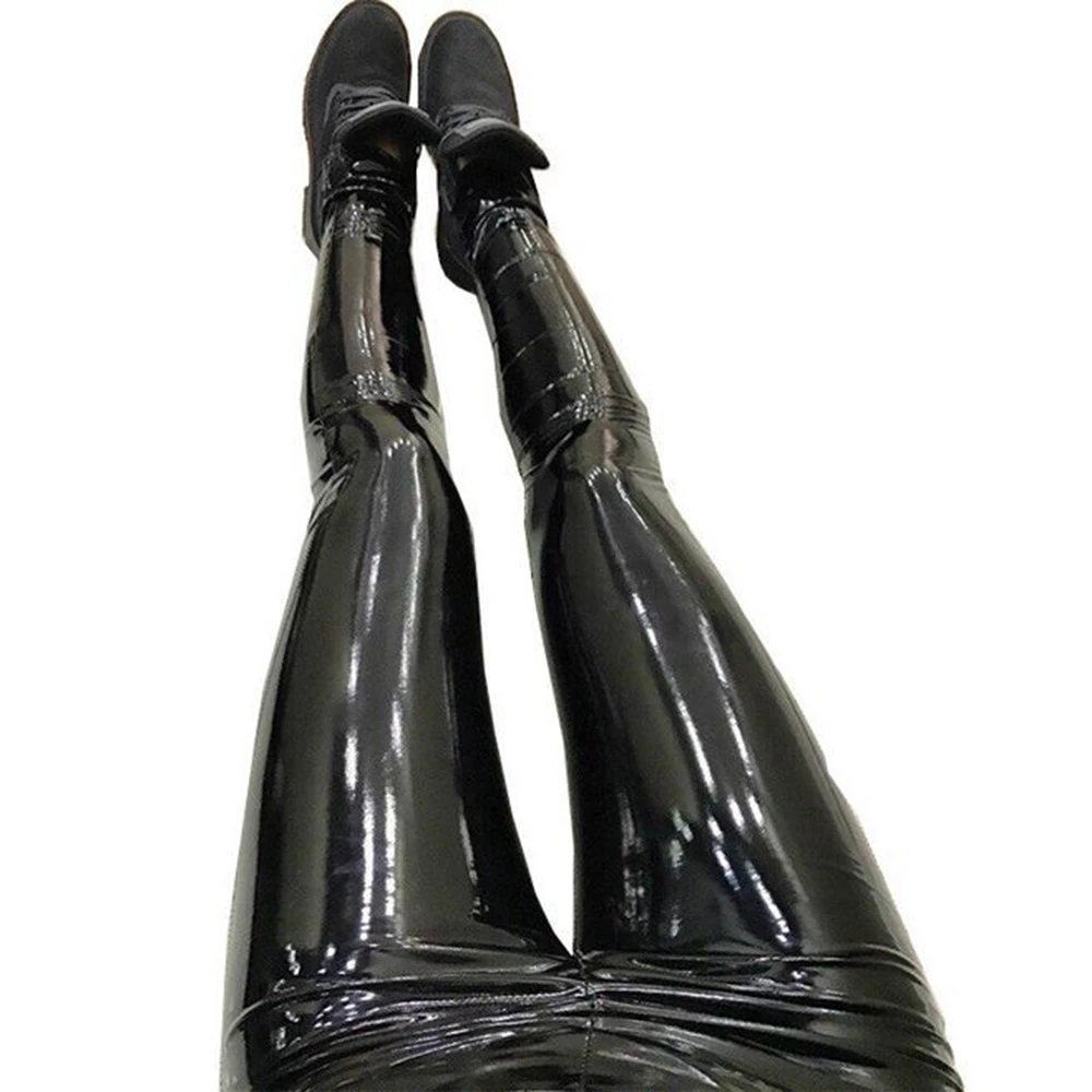 

Autumn Winter Womens Leather Pants Women Female Zipper High Waisted Pants PU Skinny Stretch Pencil Pantalons Leather Trousers