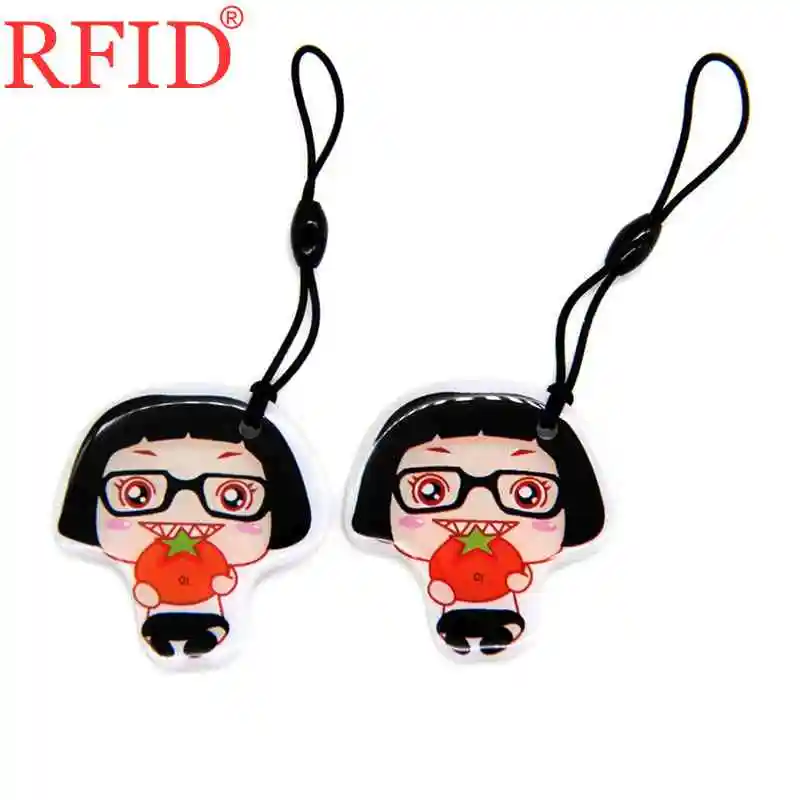 ID 125Khz EM4305 EM4205 Rewritable Writable Keyfob Token Tag RFID Card Cartoon Waterproof Keychain Access Control Card 1pcs - Цвет: 2pcs Random Color