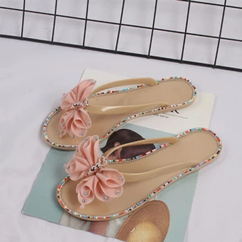 

Women Flip Flops Woman Slippers Beach Summer Shoes Women's Fashion Colorful Diamond Butterfly Outside Wearing Seaside Footwear