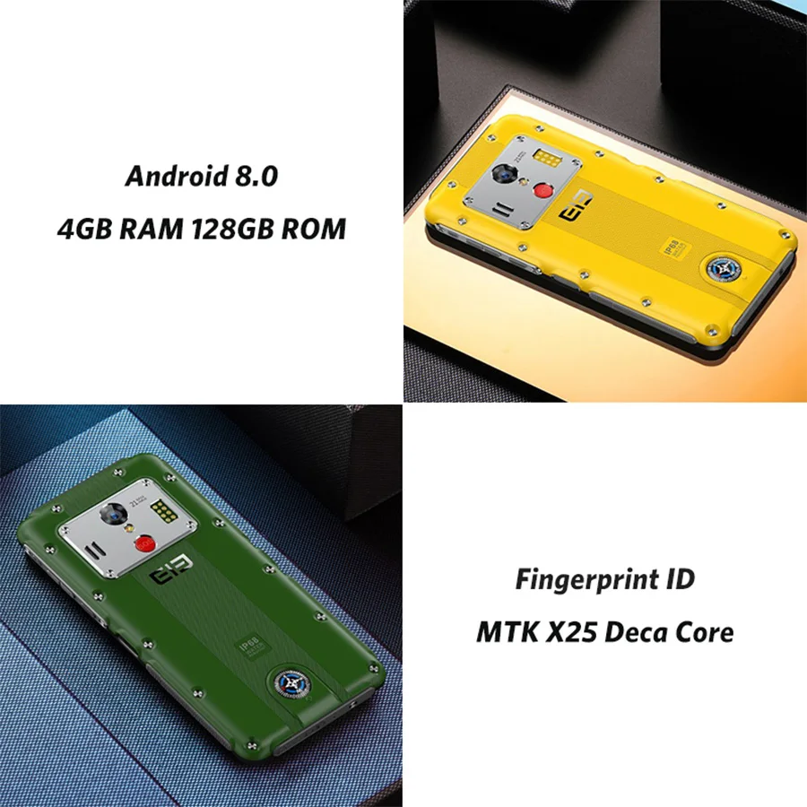  Elephone Soldier 5.5'' Android 8.0 Smartphone 4GB 128GB MTKX25 Deca core 16:9 Full Screen 5000mAh S