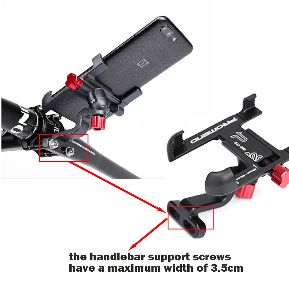 Promend 360 Rotatable Bike Mobile Phone Holder Aluminum Adjustable Bicycle Holder Non-slip MTB Phone Mount Stand Cycling Bracket