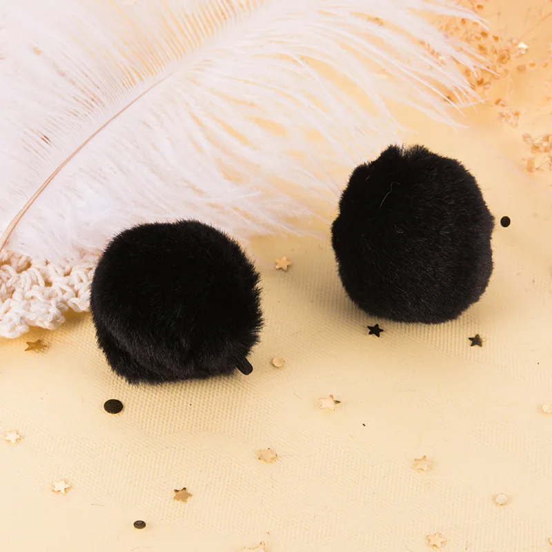 Gefälschte Kaninchen fell Pompon Ball Applikationen für Bastel kleidung, Näh zubehör, DIY Haars pange Zubehör, ca. 3-5cm, 20 teile/los – Detail 6