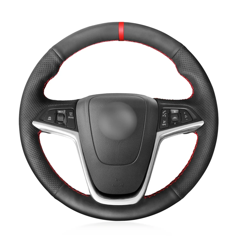 Black Pu Artificial Leather Car Steering Wheel Cover For Opel Mokka