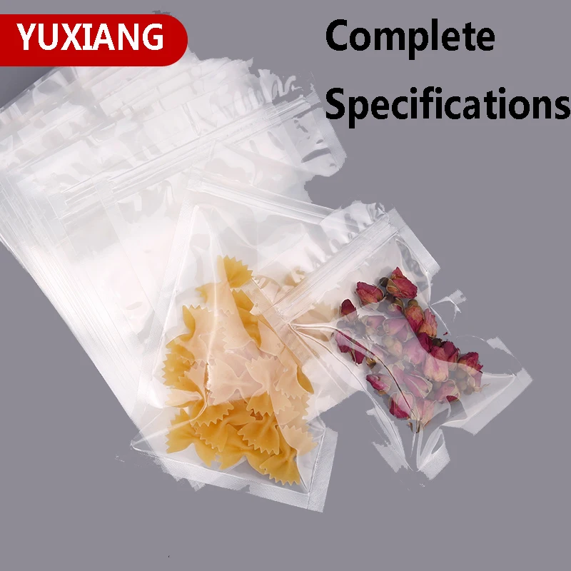 

Transparent Flat Packaging Pouch with Zipper Custom Printed Logo Storage Dried Fruit Tea Clip Plastic Bags
