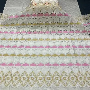 

2020 New Design African Bazin Riche Fabric 5 Yards Bazin Brode High Qualiy Lace African Fabric Basin WHITE