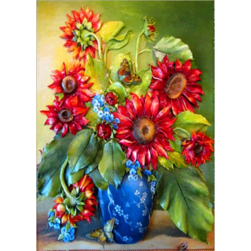 k070 30x40 см Diy круглая Алмазная вышивка, вышивка крестиком, мозаика, полное покрытие, вышивка цветок "Пион и чай" 5D алмазная вышивка - Цвет: k070